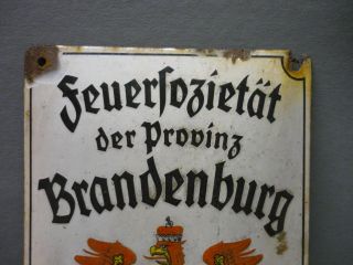 Altes Reklameschild Feuersozietät Brandenburg