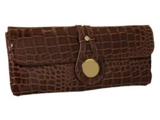 Clutch Bag Handtasche Kroko Lack Braun (TA142) Schuhe