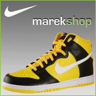 Nike Dunk High Schuhe Neu Gr 44 schwarz gelb Sneaker Leder 317982 703