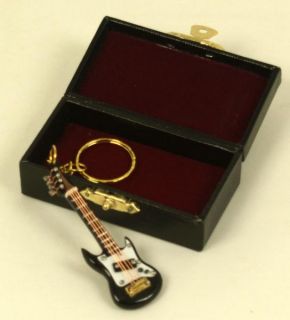 Schlüsselanhänger Miniatur Musikinstrument E Gitarre Schwarz