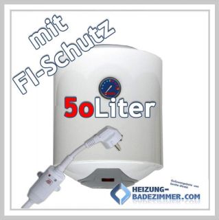  Warmwasserspeicher Boiler Speicher 50 Liter m FI Schutzschalter