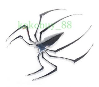 AG5594 Lovely Brand New Car Auto Silver Tone Metal Spider Shapes Badge