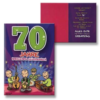 Archie Geburtstagskarte zum 70. Geburtstag Junge Mädchen rot