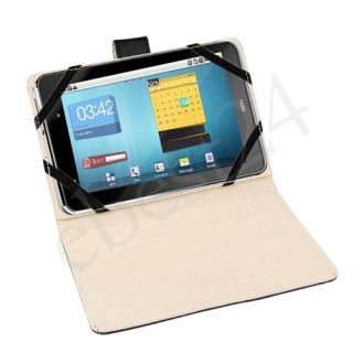 Schwarz Ständer Leder Etui Tasche Hülle für 7 Zoll Tablet PC PDA