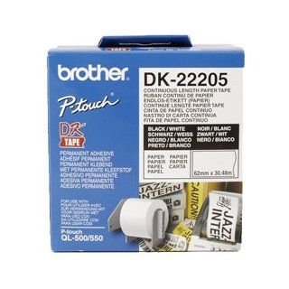brother DK 22205 Endlos Etiketten Papier, 62 mm x 30,48 m 