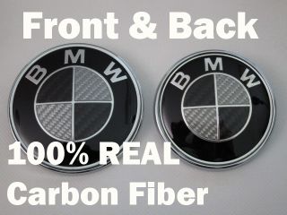 2pcs BMW Echt Carbon Fiber Emblem Badge Heckklappe 82mm 73mm E46 E90