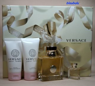 Versace Pour Femme Geschenkset 50 ml EDP+5 ml EDP+50ml ShG+50 ml BL