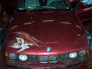 BMW E34 Motorhaube mit Airbrush Rot metalic
