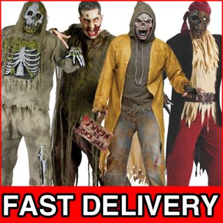 Zombie Horror Angst Herren Männer Halloween Karneval Kostüm + Maske