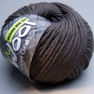 Lana Grossa Mc Wool Merino Mix 100   118 dunkelbraun 50g g Wolle