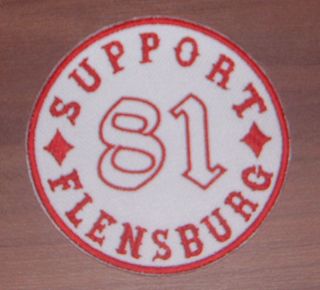 Support 81 Flensburg Aufnäher Patch Big Red Machine Red & White
