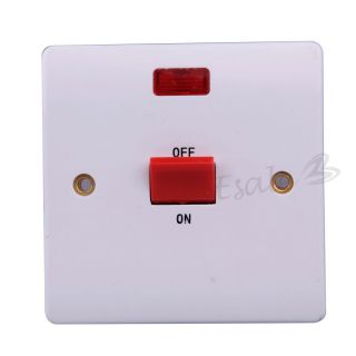 Ein  und Ausschalter Lichtschalter m. roter Anzeige Schalter modern