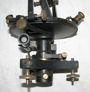 Antique Late 19th c. Lacquered Brass Mountain Transit Theodolite H
