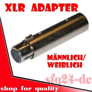 XLR RCA Adapter   1x XLR RCA männlich / 1x XLR RCA weiblich