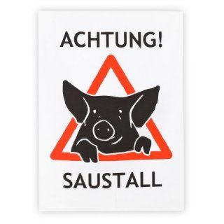 Halbleinen Geschirrtuch, TRIOLINO®, Druckmotiv Achtung Saustall