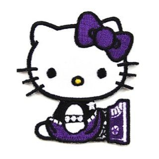 Hello Kitty Patch ROCKN ROLL purple   zum Aufbügeln 