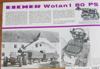 EICHER Wotan I 80 PS , Prospekt 4 S., 1969 TOP