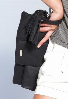 APART Weiches Leder Clutch Handtasche in schwarz