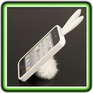 iPhone 4 4G BUNNY CASE Hase Hülle Bumper Tasche WEIß