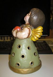 Alter Engel Bozner Keramik Thun Weihnachtsengel mit Apfel Teelicht