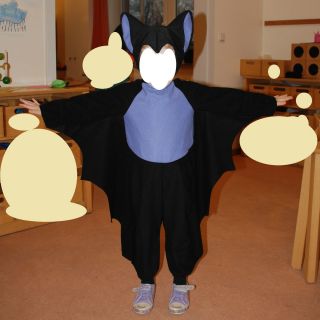 Fledermaus Kinder Kostüm Fasching Halloween Gr. 98 /104