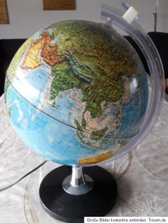 beleuchteter Globus/Weltkugel mitLupe*Maßstab142.520.000