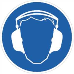 Aufkleber Piktogramm Gehörschutz tragen Folie 2cm Ø 10 Piktogramme