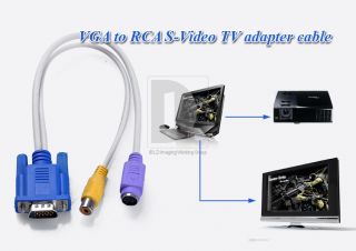 VGA SVGA Male AUF to S VIDEO RCA TV Video PC AV Converter Cable Kabel