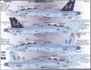 Fightertown Decals 1/32 F/A 18F SUPER HORNET VFA 103 JOLLY ROGERS