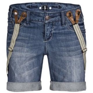 FRESH MADE Damen Jeans Shorts mit Hosenträgern LFM 007 