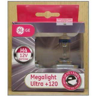 GE Megalight Ultra +120 H4 Autolampen Duo Box Auto