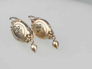 Biedermeier Gold Ohrringe mit Perlen