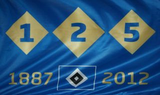 125 Jahre HSV Flagge SCHREBERGARTEN Fussball Fahne Hissfahne Ösen