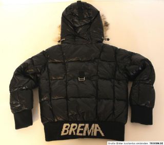 Winter Jacke von BREMA schwarz Gr. 128 US Gr. 6 Fellkapuze NEU