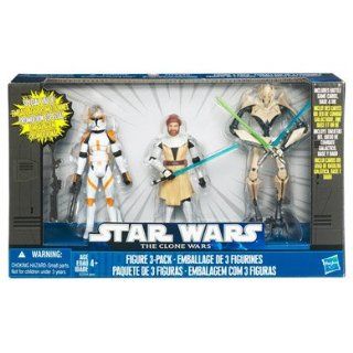 Star Wars Clone Wars 3 Figuren Obi Wan Kenobi / Klon Kommandant Cody
