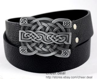 Celtic Style Weave Irish Buckle Genuine Leather Belt