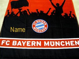 Bayern München Duschtuch bestickt mit Namen Velour FANS
