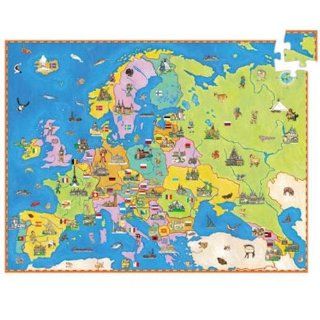 Entdeckungs Puzzle Europa mit 200 Teilen mit Poster und Buch 