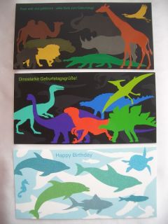 Augenkuss*Postkarte XXL*Dinos& Dolphins*11,5 x 23cm**