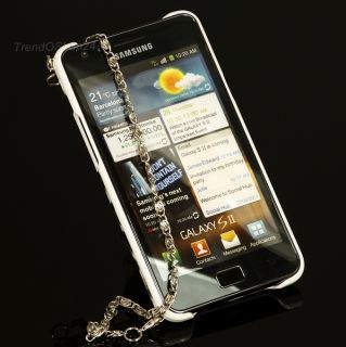 Samsung Galaxy S2 i9100 LEOPARD DELUXE Strass COVER WEIß Case Tasche