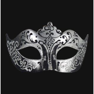 Handarbeit   Original Venezianische Maske   Colombina Stella schwarz