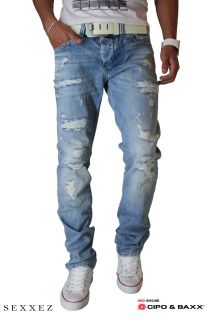 Cipo & Baxx Jeans Distressed Style Red Bridge Jeans Helle Waschung Neu