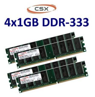 4x 1GB 4GB Low Density DDR RAM Speicher PC 2700 333 Mhz DDR1 184pin