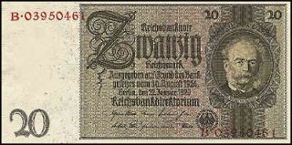 Ro.174c 20 Reichsmark 1929 Kriegsdruck
