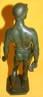 Bronze Fechter, Degen fehlt, abgebrochen, H 24 cm 193/11124