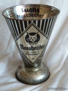 Antiker MESSBECHER   Metall   Fa. LUCHS TRICHTER   (189)