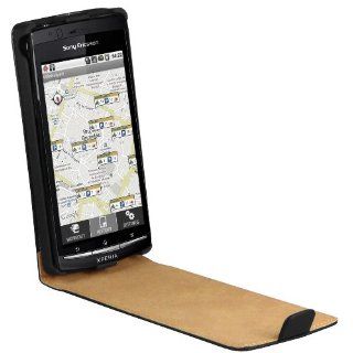 mumbi Premium Ledertasche Flip Case für Sony Ericsson 