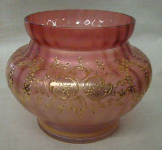 Vase um 1900, wohl Loetz, rosa Glas Goldmaler 185/4023