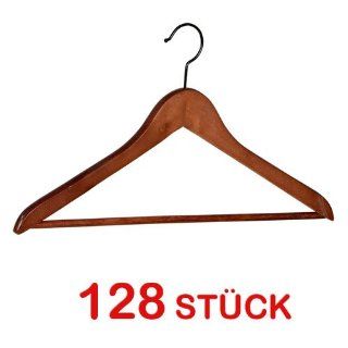 128 Kleiderbügel für Garderoben lakiert HOCHWERTIG NEU Holz dunkel