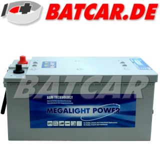 AGM Batterie Megalight POWER 12V 210Ah (ersetzt 190Ah 200Ah 220Ah